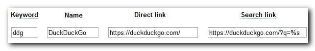 Duck Duck Go example